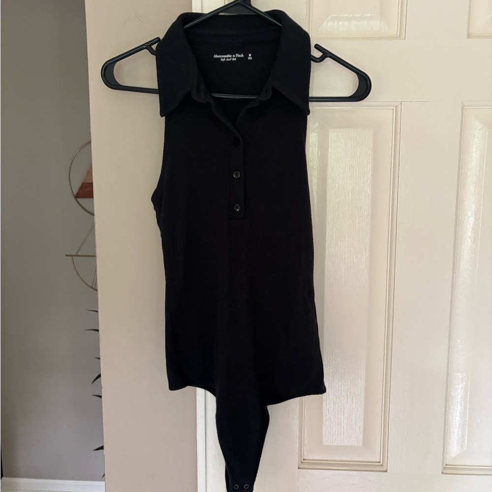 Abercrombie & Fitch Black Collared Bodysuit